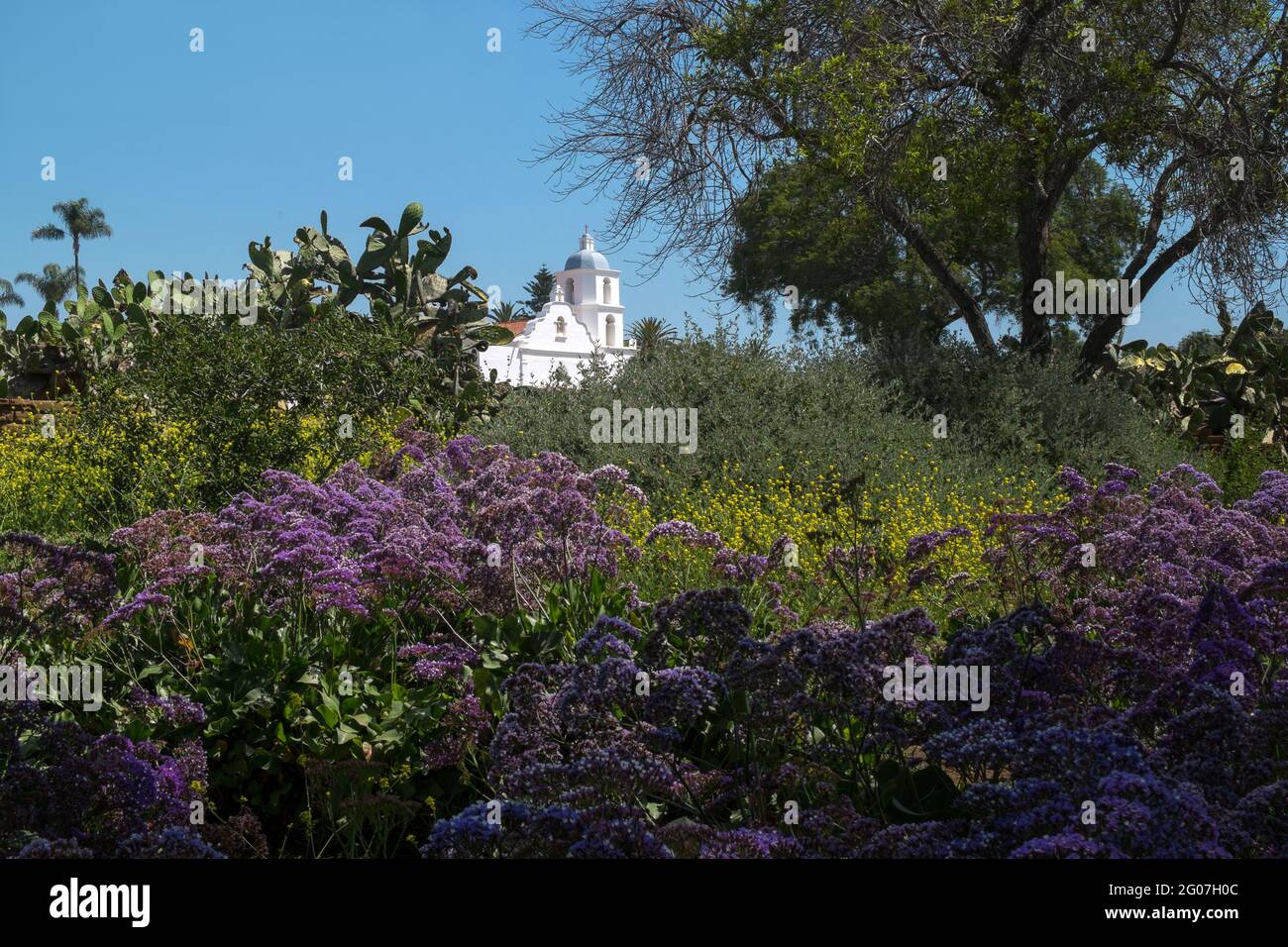 Misión San Luis Rey, an 18th-century Spanish colonial mission in Oceanside, California, USA Stock Photo