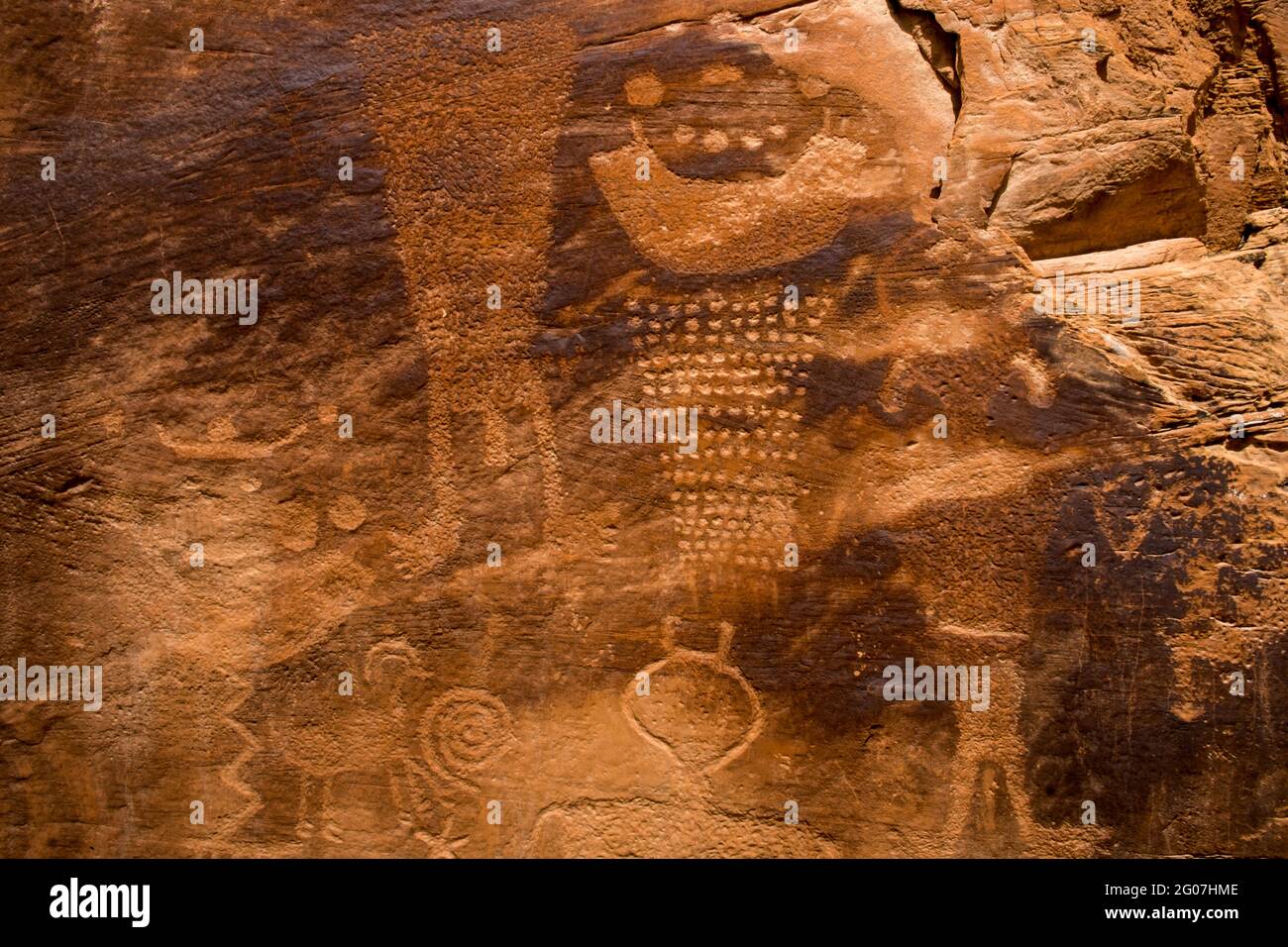 Cub Creek Petroglyphs at Dinosaur National Monument, Utah, USA Stock