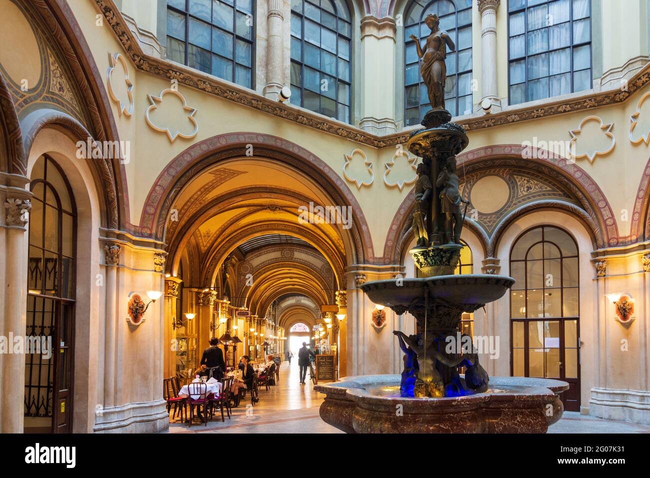 Wien, Vienna Donaunixenbrunnen (Danube mermaid fountain) in an inner courtyard of the Palais