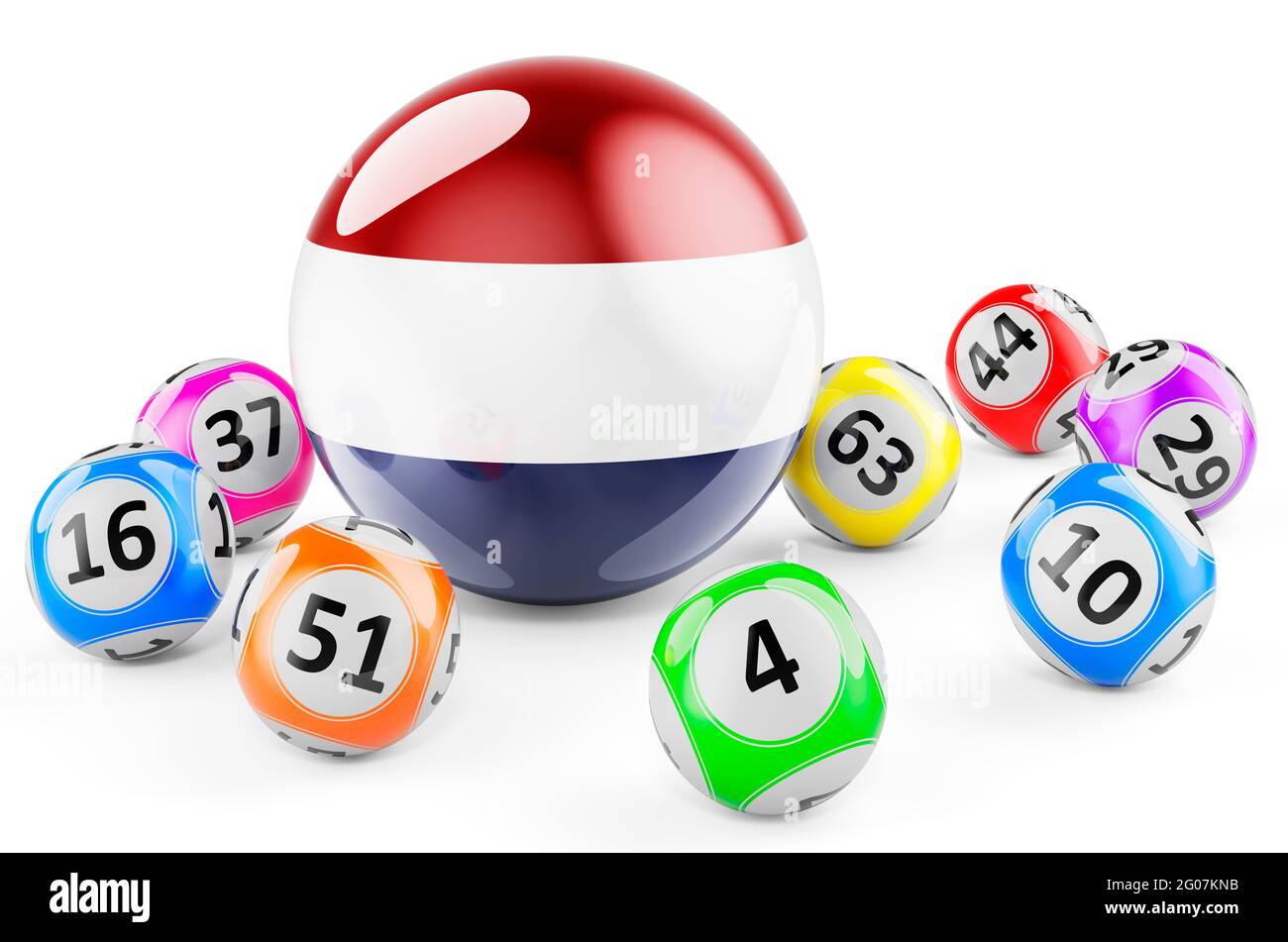 Lotto balls with The Netherlands flag. Lottery in the Netherlands