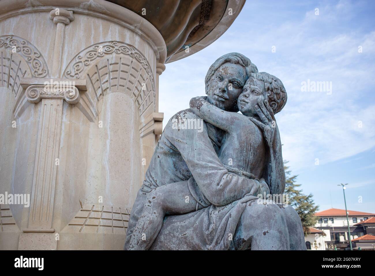 PC SKOPJE Woman at a fountain GREECE MACEDONIA