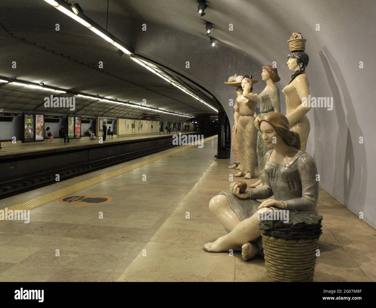 Lisboa, Lisboa Portugal. 1st June, 2021. (INT) Transport in Portugal: Campo  Pequeno subway station in Lisbon. June 1, 2021, Lisbon, Portugal: View of  works of sculptor Francisco Simoes and painter Maria Kell