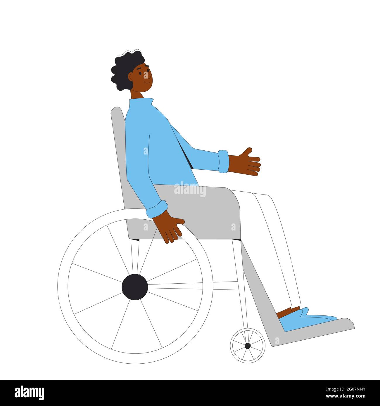Wheelchair man isolated on white background. Inclusion. Vector ...