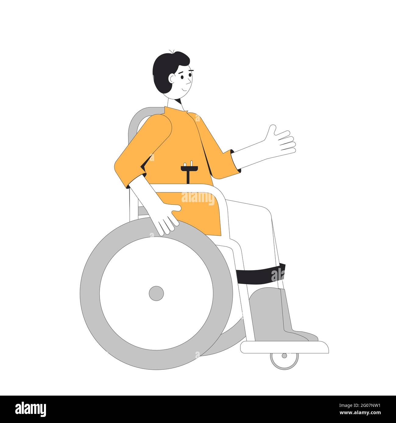 Wheelchair man isolated on white background. Inclusion. Vector ...
