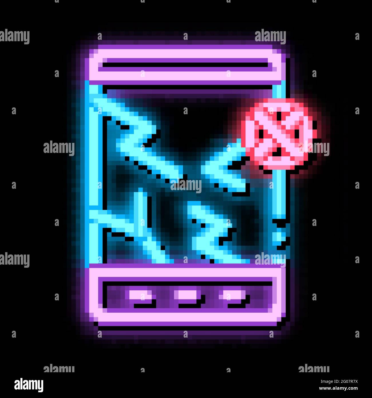 Wrecked Tablet neon glow icon illustration Stock Vector Image & Art - Alamy