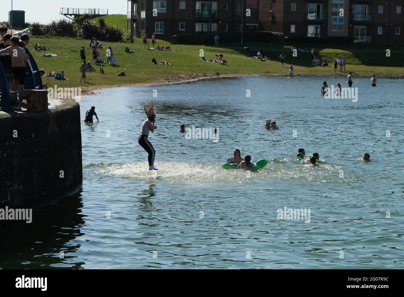 Llanelli, Carmarthenshire, UK. 1st June 2021. Reportage image Hot and