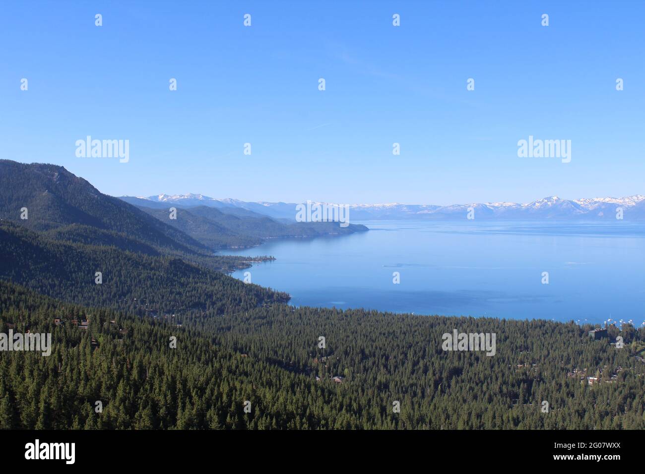 Lake Tahoe. Looking south from north east side in Nevada. Below is the