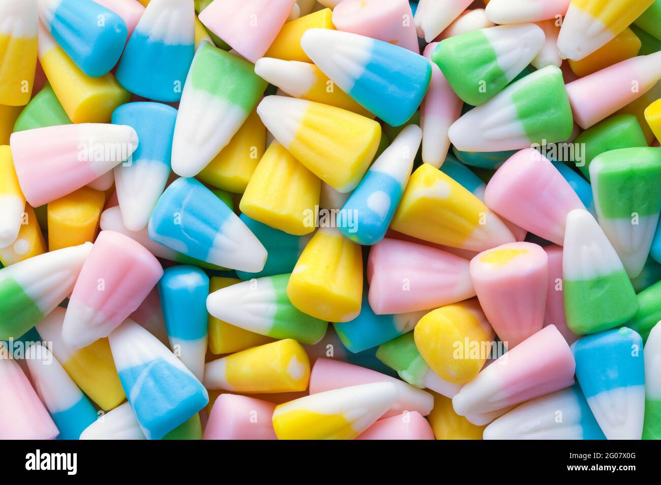 Pile of Easter Candy Corn Background Texture. Stock Photo