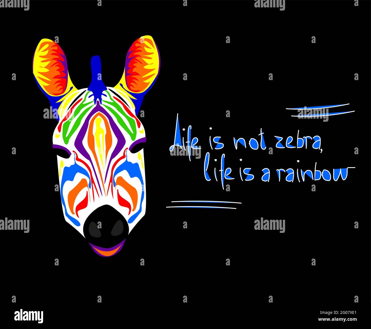 Zebra rainbow head vector in beautiful style Stock Vector