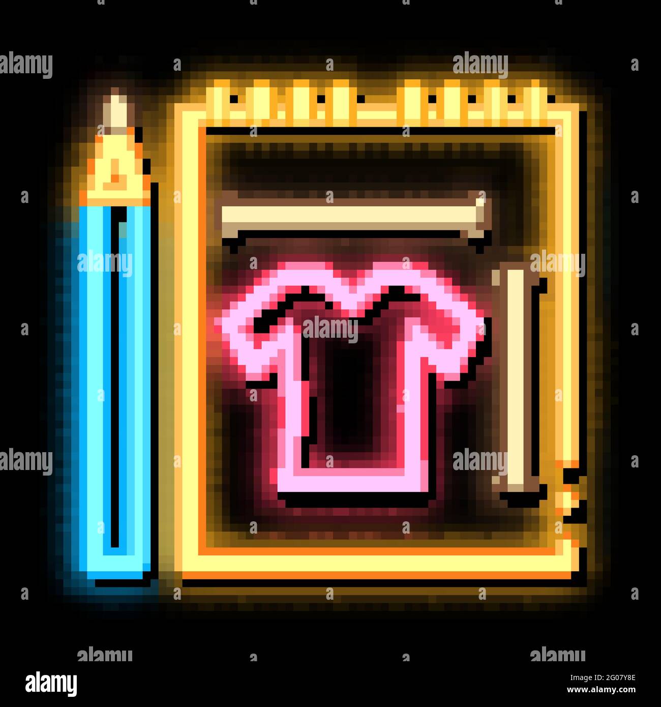 Clothes Sketch neon glow icon illustration Stock Vector