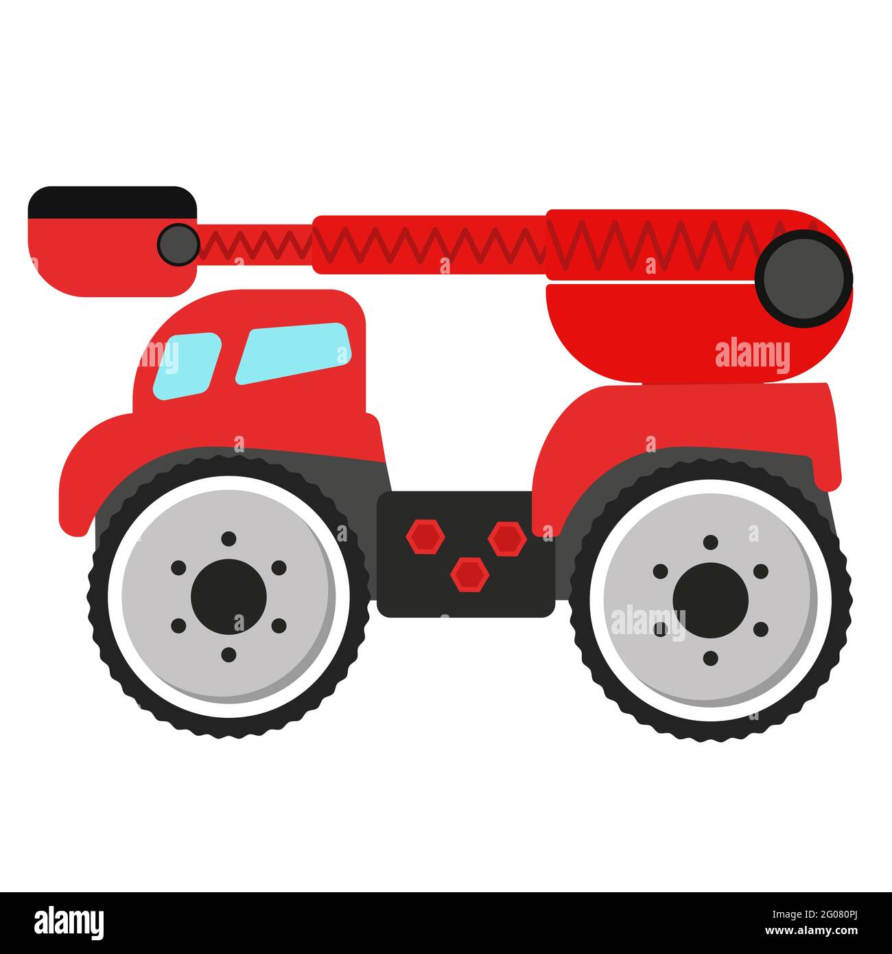 Red toy truck isolated vector illustration for kds design Stock Vector