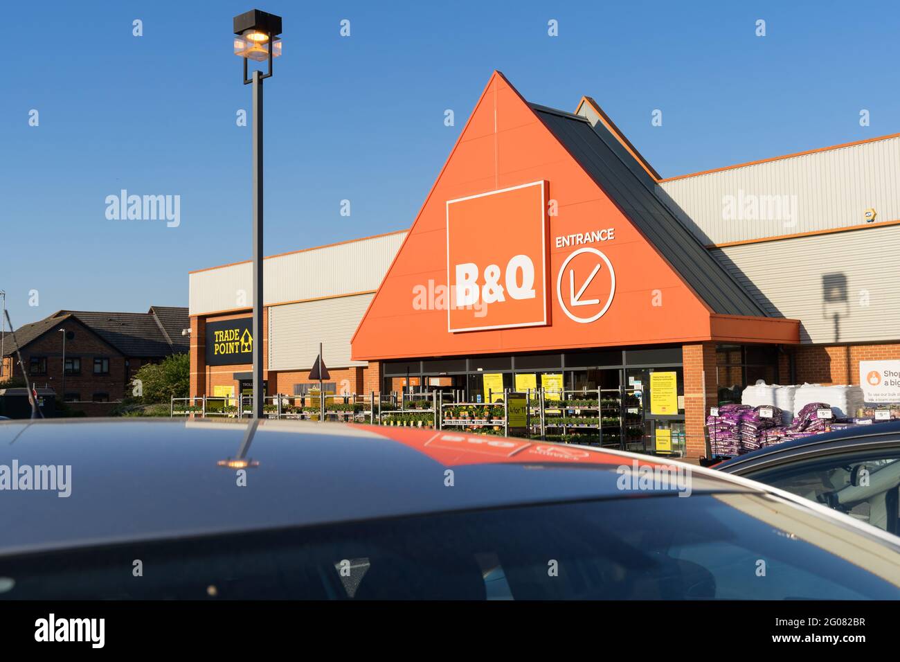 B&Q DIY store logo, brand name, Kent, England Stock Photo Alamy
