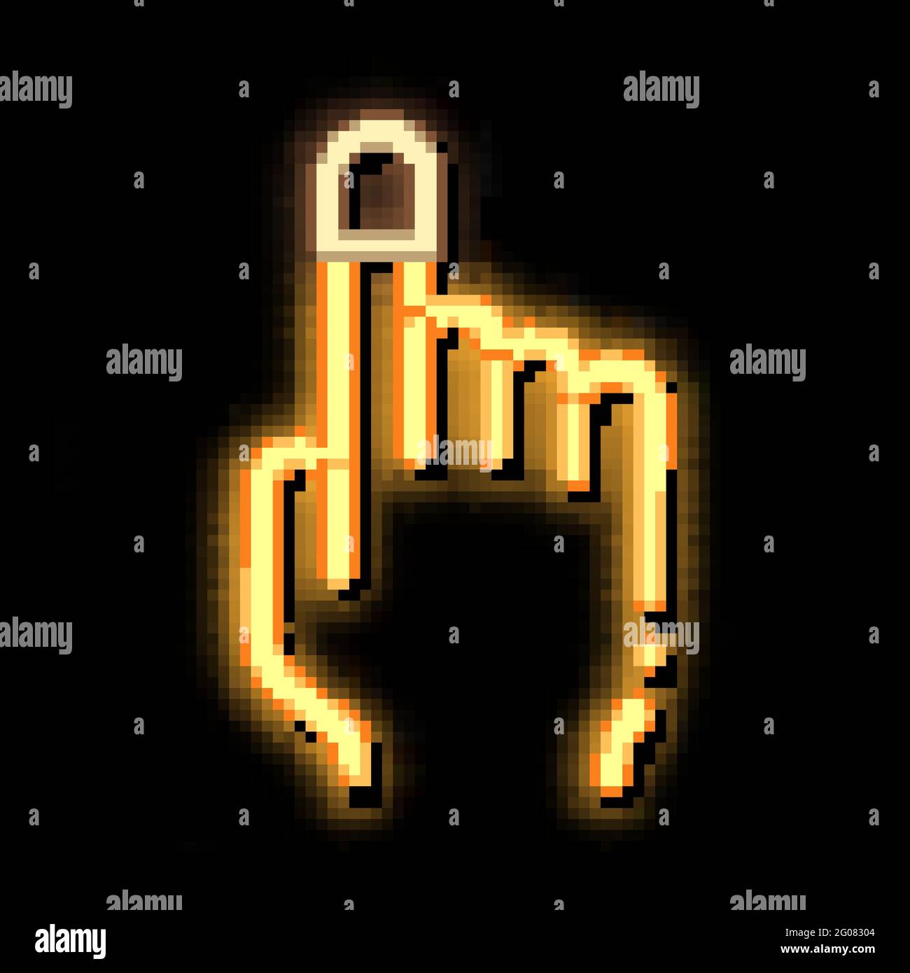 Finger Thimble neon glow icon illustration Stock Vector