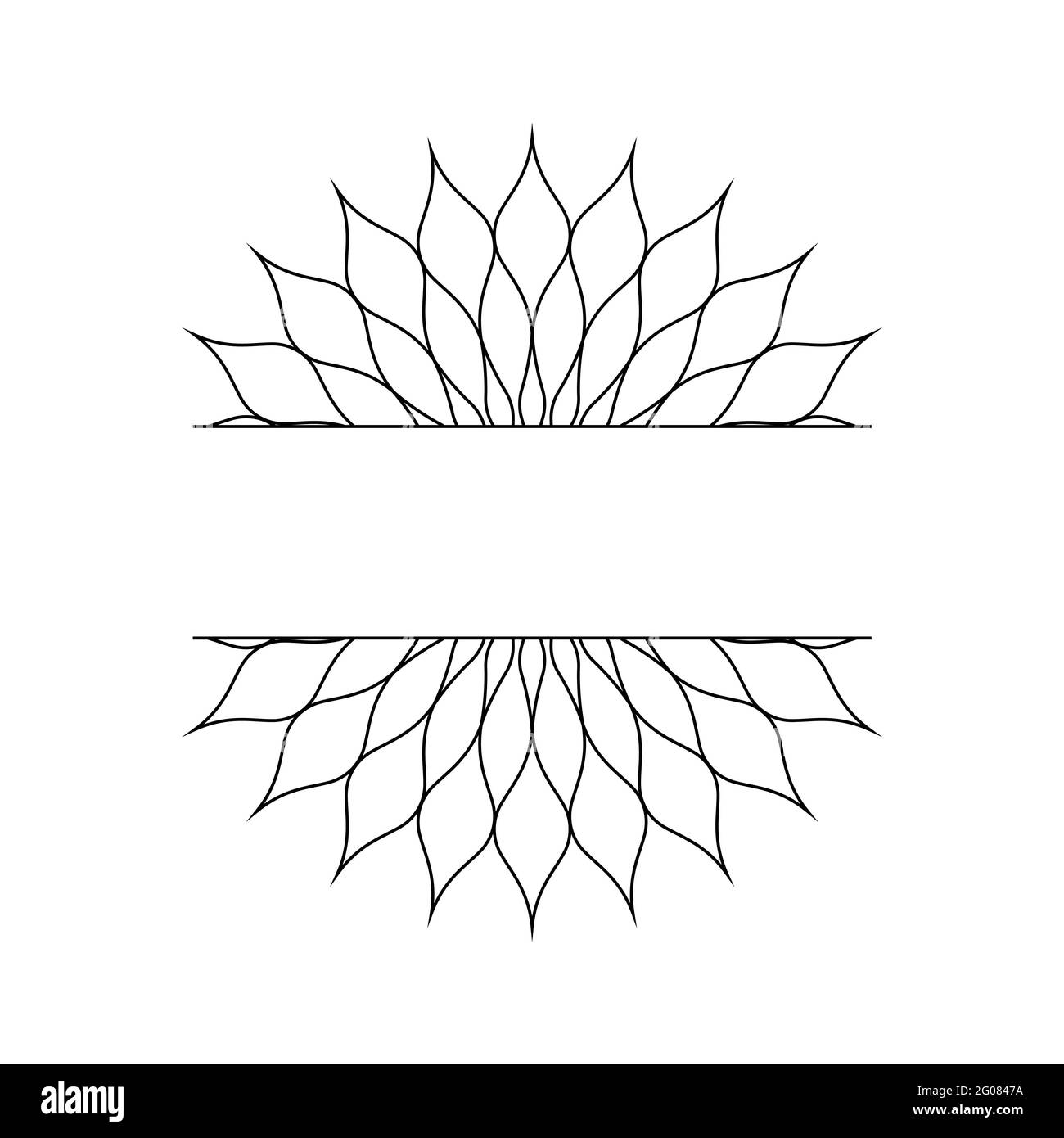 Abstract linear template in the form of a snowflake or a flower for the design of cards, invitations. Vector illustration. Stock Vector