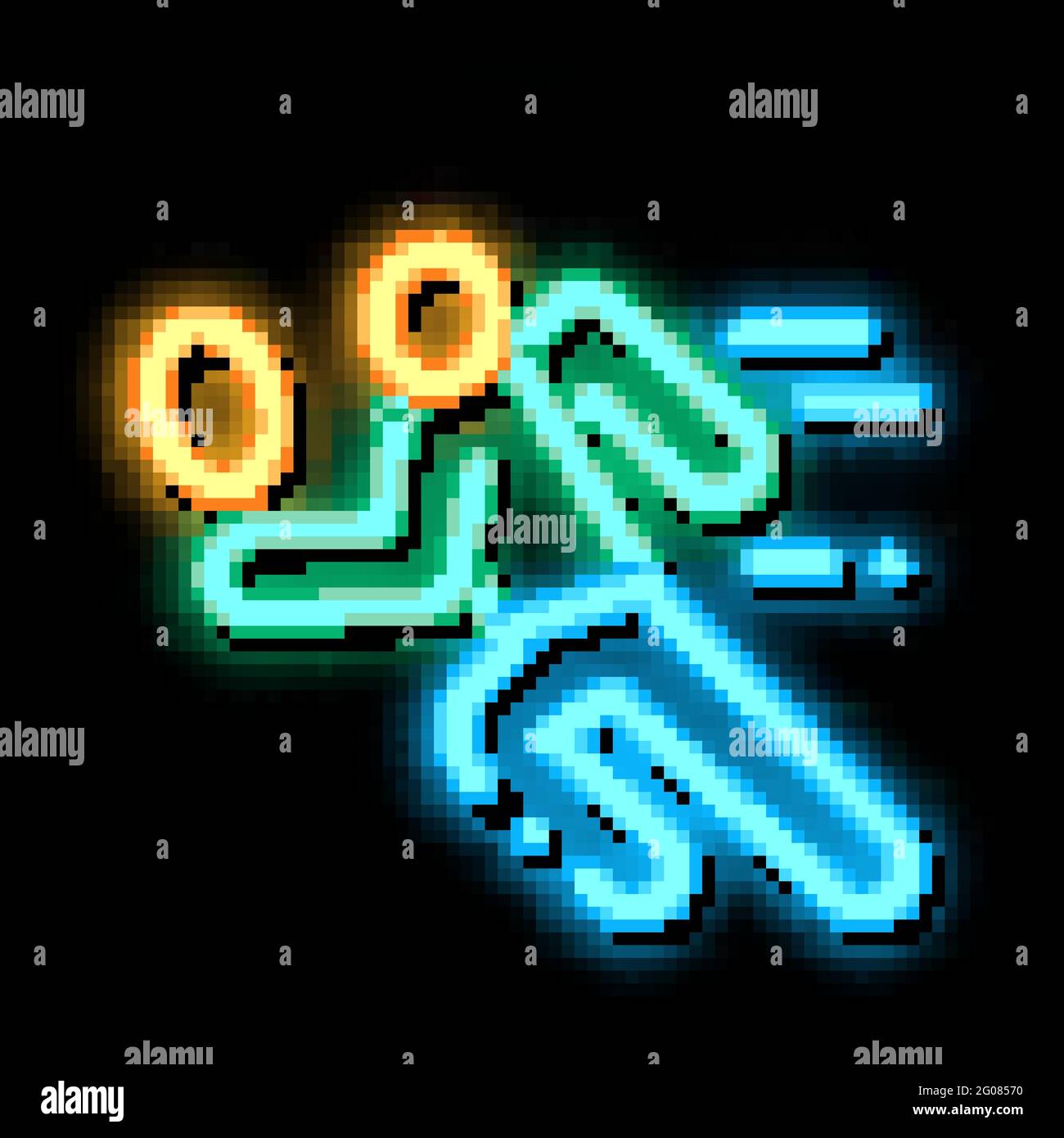 Run Tennis Player neon glow icon illustration Stock Vector