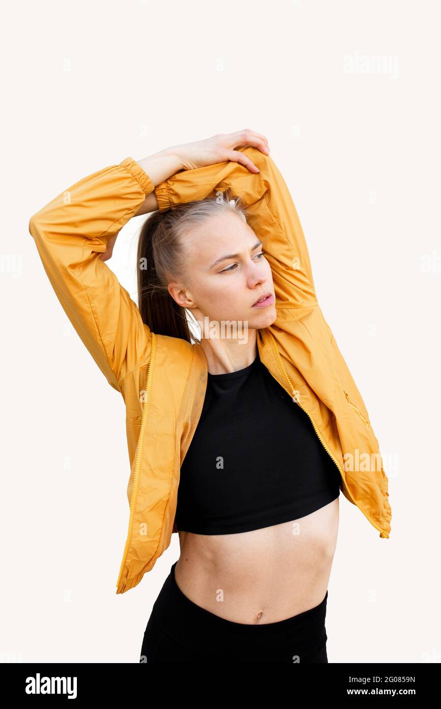 Young woman athlete stretching hi-res stock photography and images - Alamy