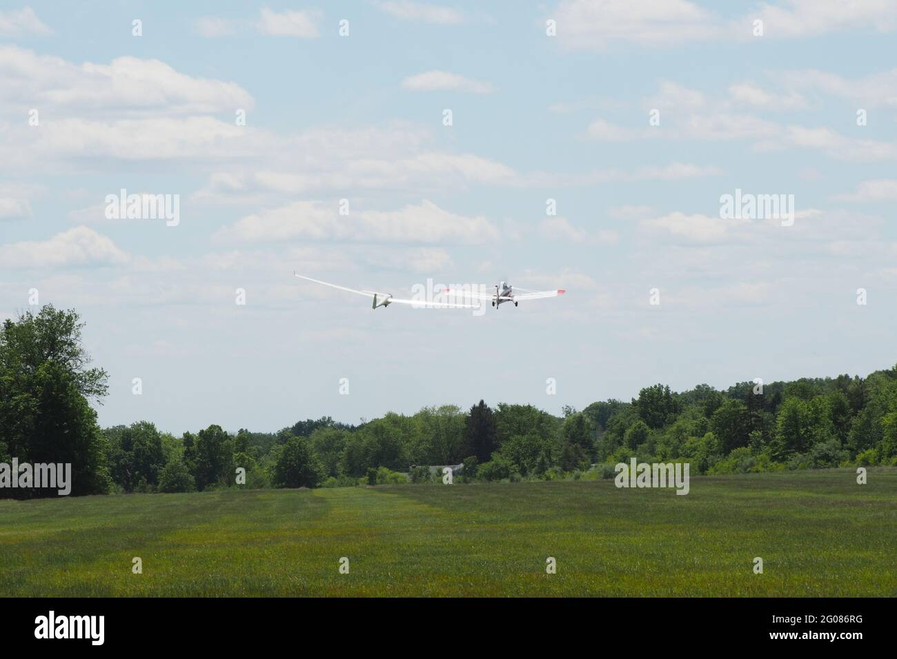 Thr sail plane takes the glider and then releases it to fly and glide