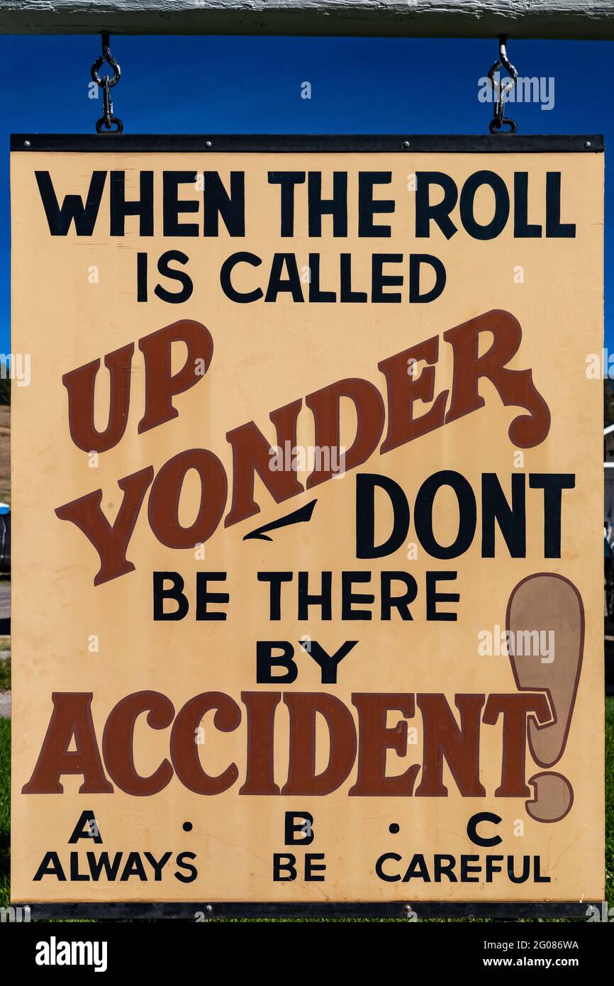 Historical safety sign, 