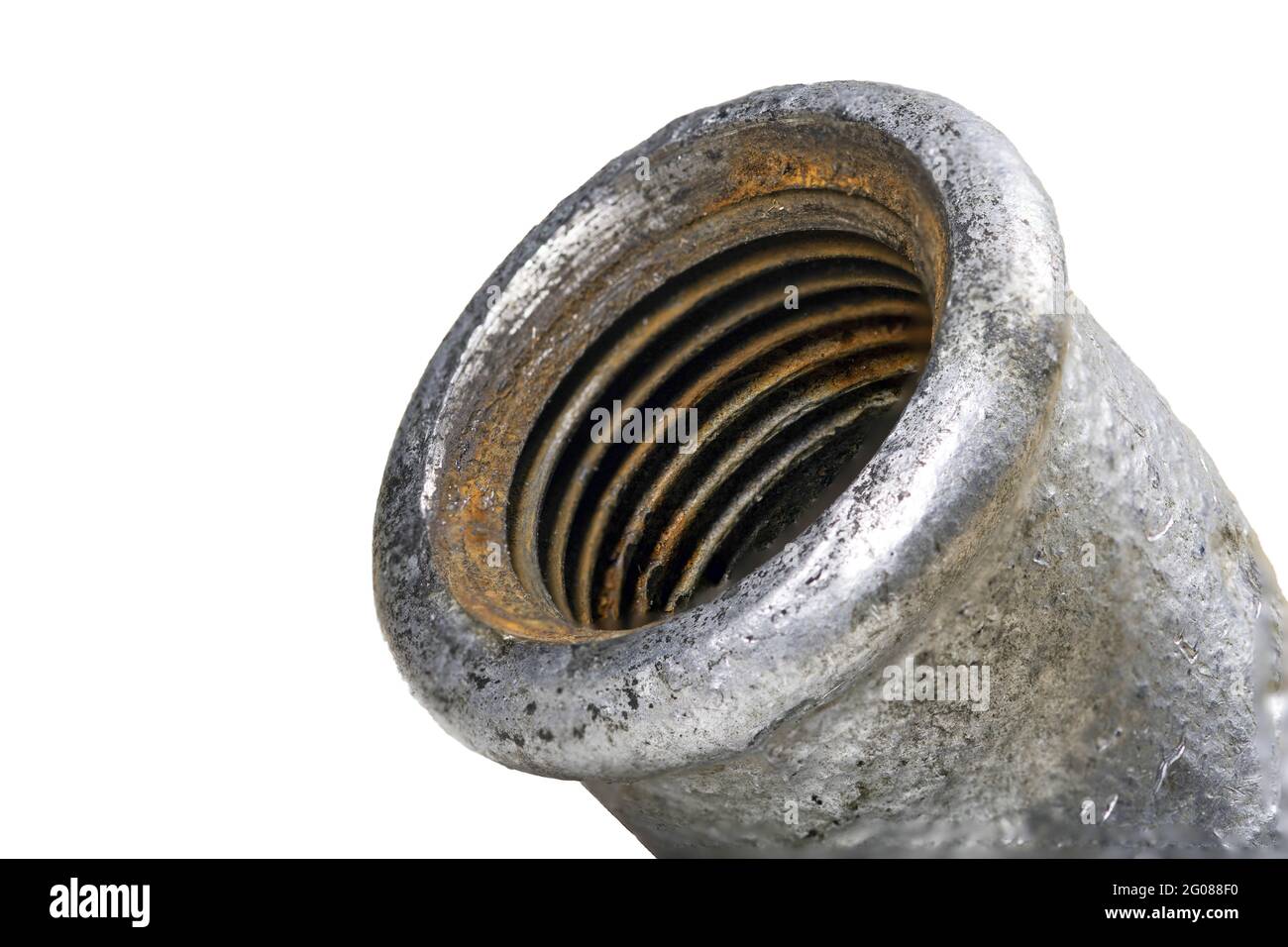 Hydraulic pipe thread. Rust covering the inside of a drinking water