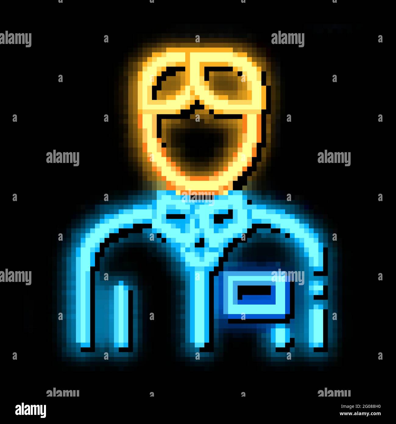 Nurse Silhouette neon glow icon illustration Stock Vector