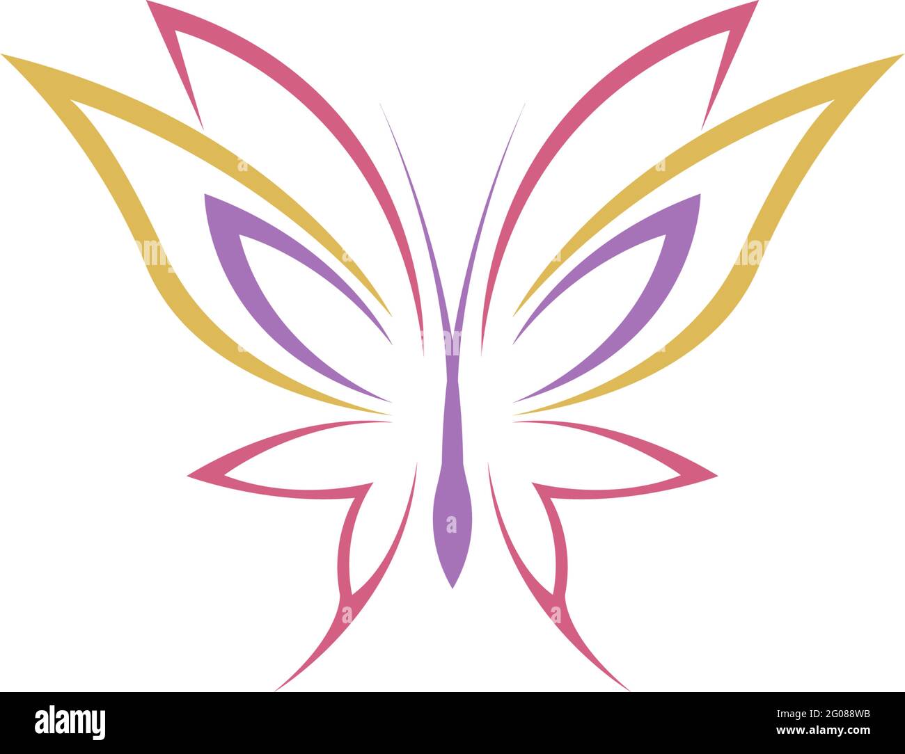 Butterfly icon logo design concept template illustration vector Stock Vector