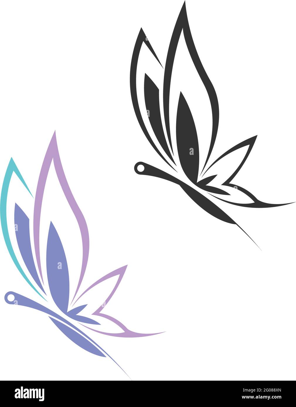 Butterfly icon logo design concept template illustration vector Stock ...