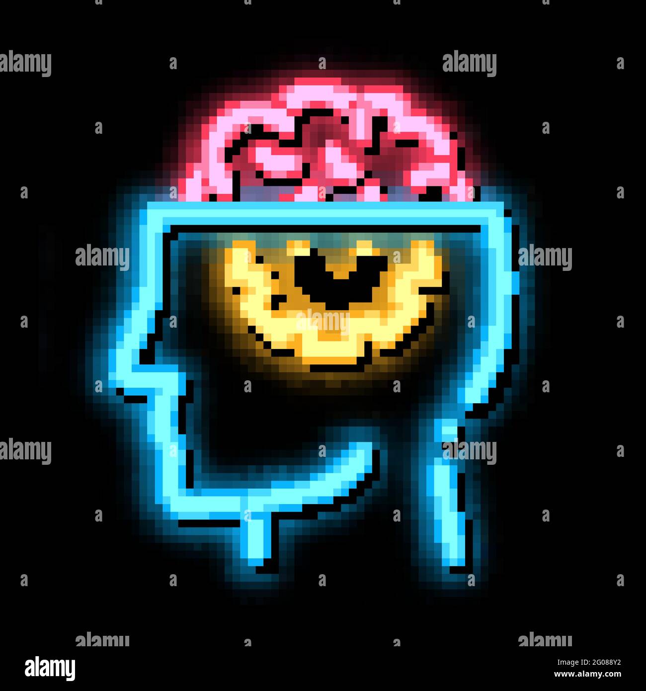 Human Brain Gear neon glow icon illustration Stock Vector Image & Art ...