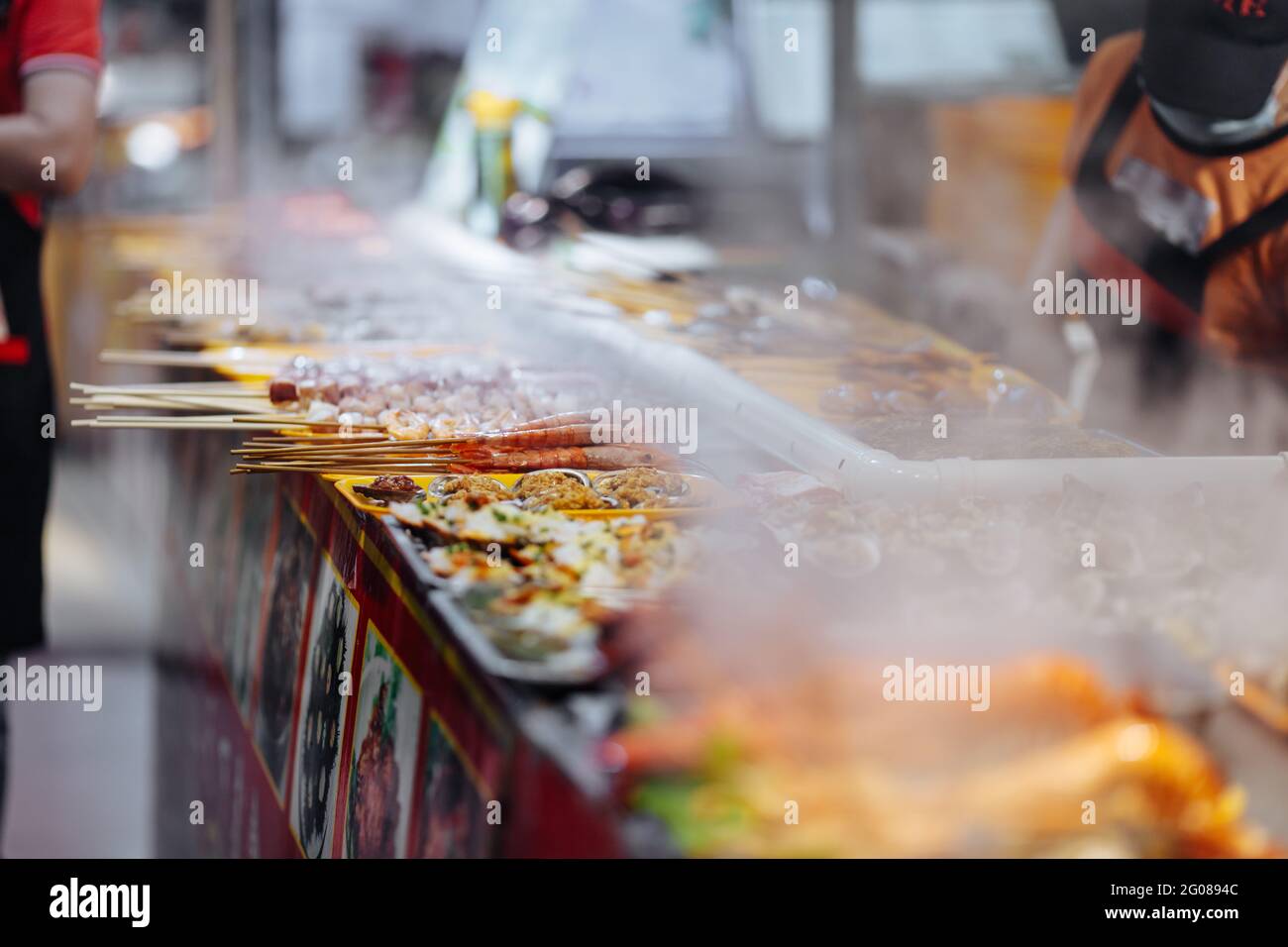 Asian street market with various fresh seafood Stock Photo Alamy