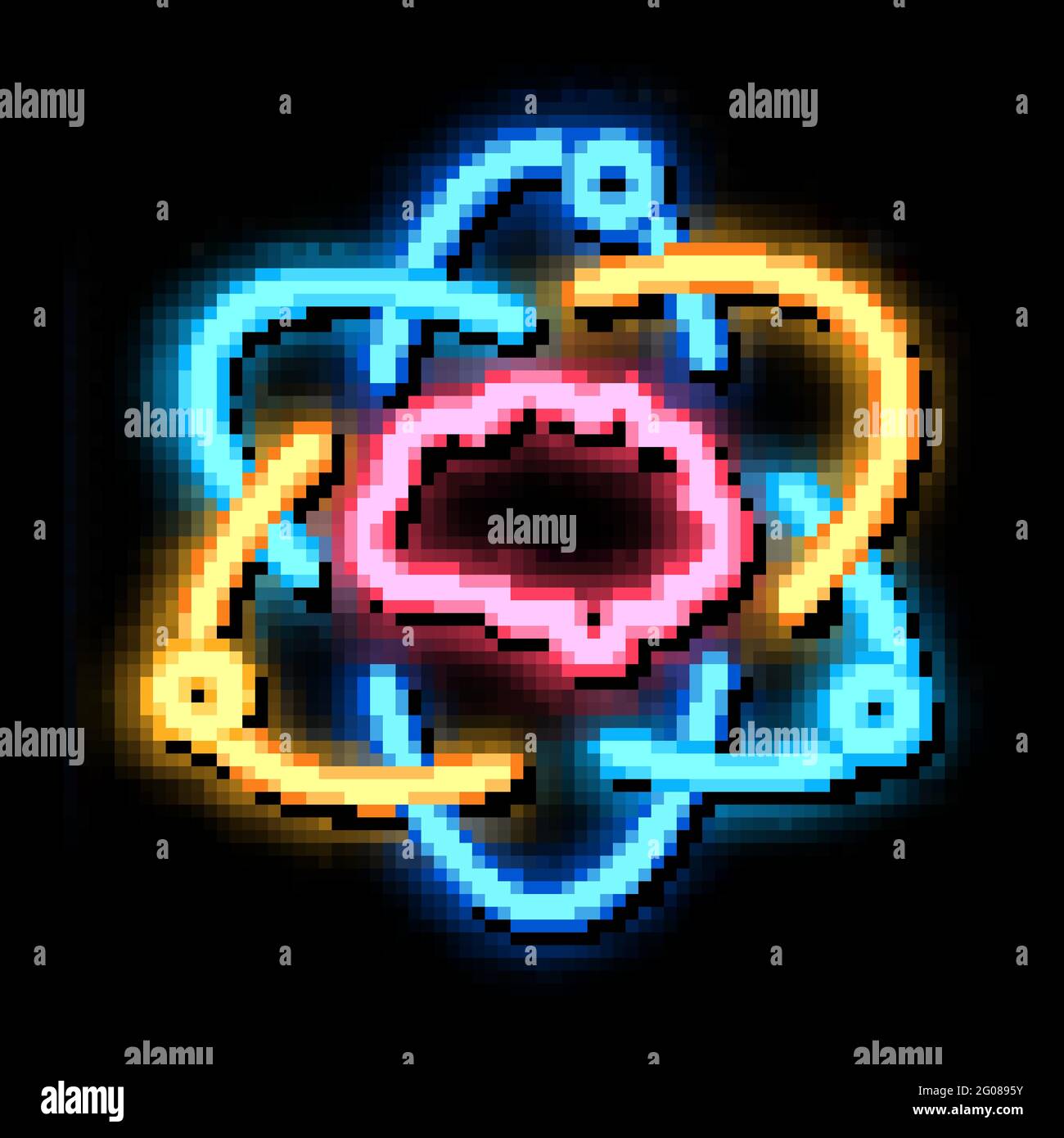 Atom Human Brain neon glow icon illustration Stock Vector Image & Art ...