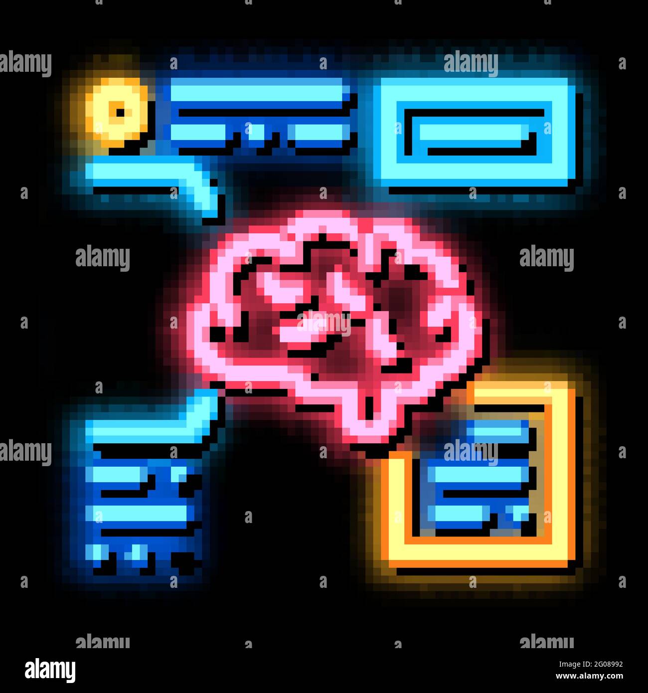 Brain Feature neon glow icon illustration Stock Vector