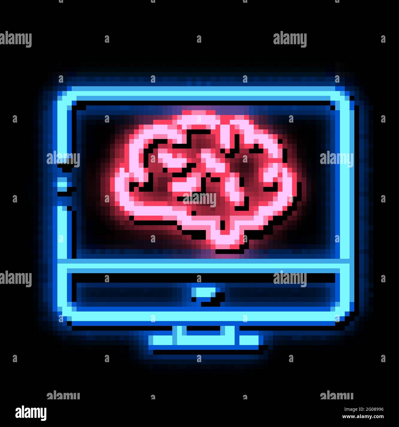 Brain On Display neon glow icon illustration Stock Vector Image & Art ...