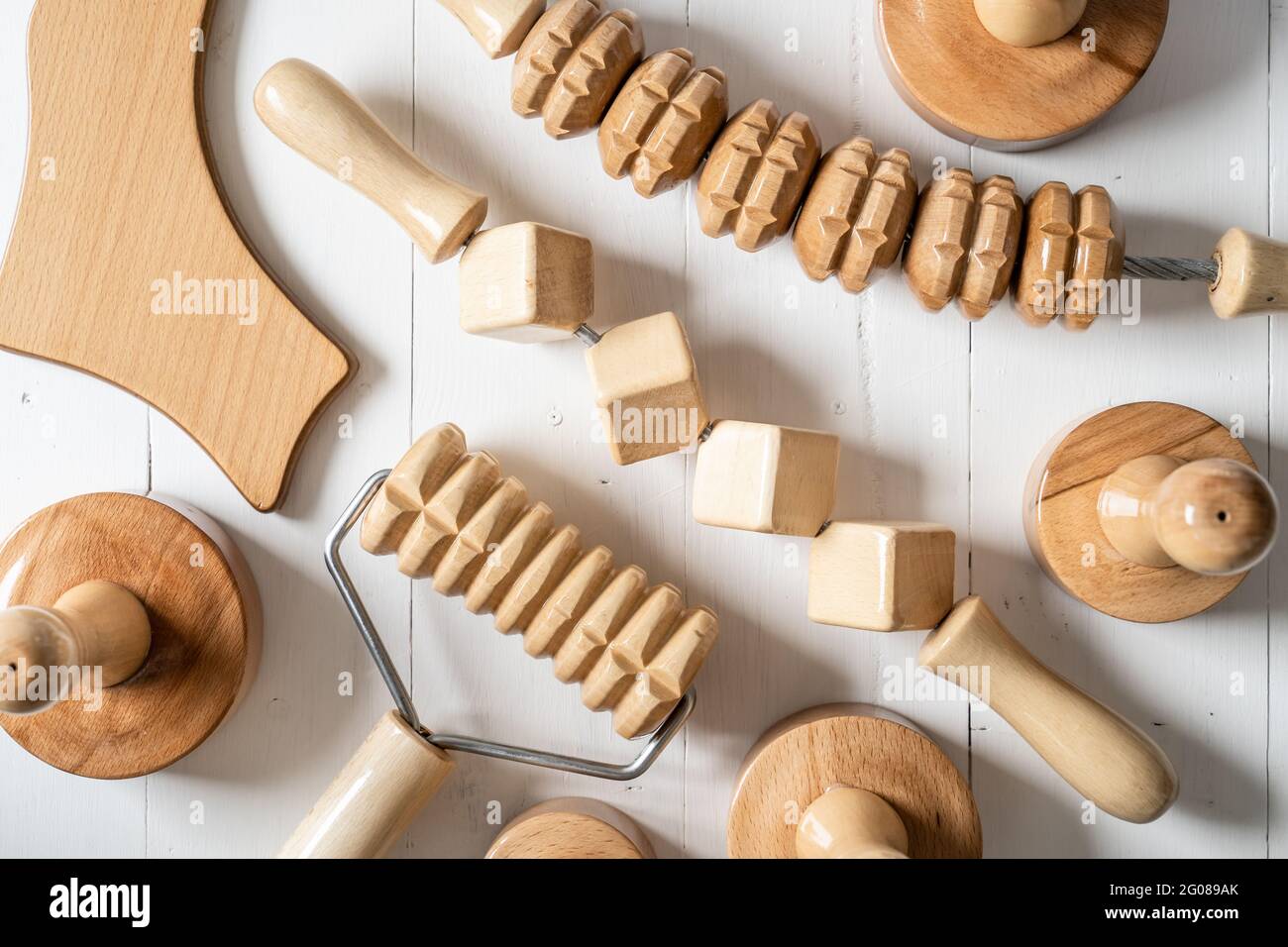 Wood massage maderotherapy madero therapy wooden rolling pin or