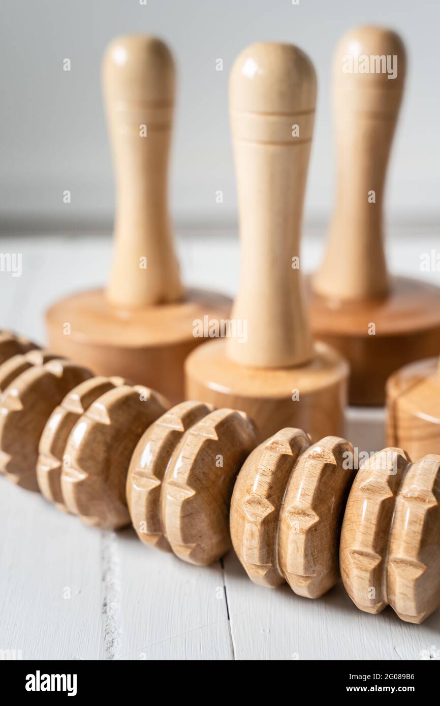 Wood massage maderotherapy madero therapy wooden rolling pin or