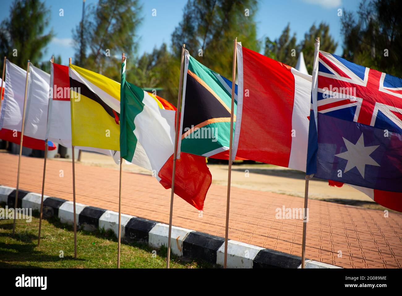 World Flags displayed in a row Stock Photo Alamy