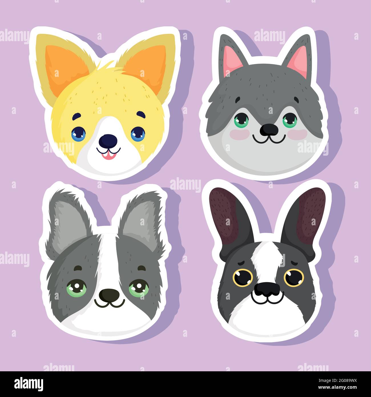 cute dog set Stock Vector Image & Art - Alamy