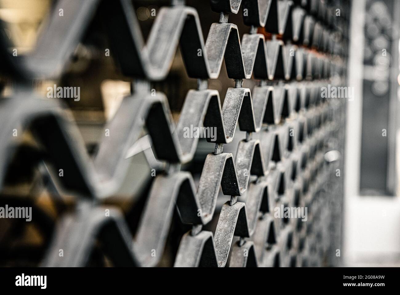 Selective focus of metal fences outdoors with a blurry background Stock ...