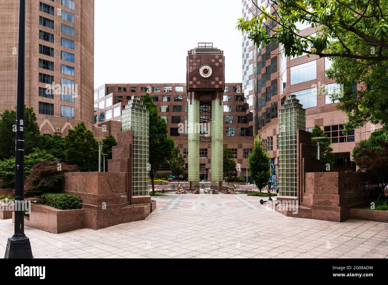 CHARLOTTE, NC, USA30 MAY 2021 Courtyard of One Wells Fargo Center