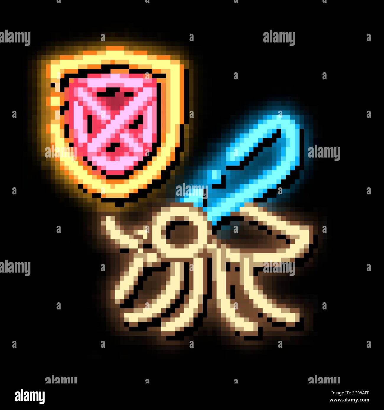 Mosquito Shield neon glow icon illustration Stock Vector