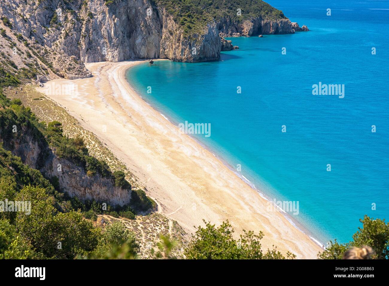 Milos beach on Lefkada island, Greece Stock Photo