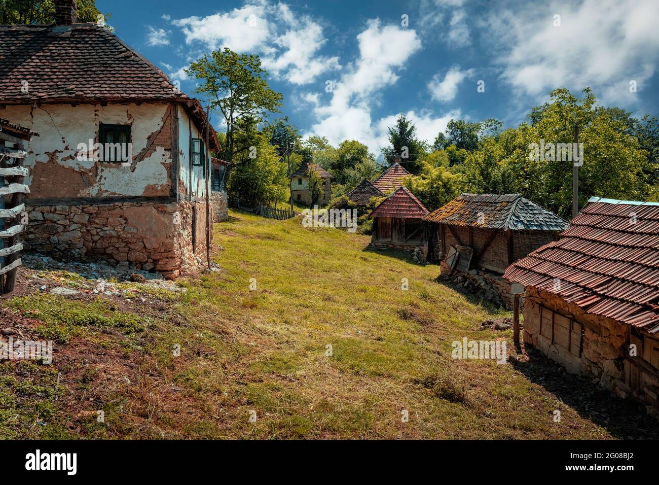 Old household in the Serbia's countryside Stock Photo