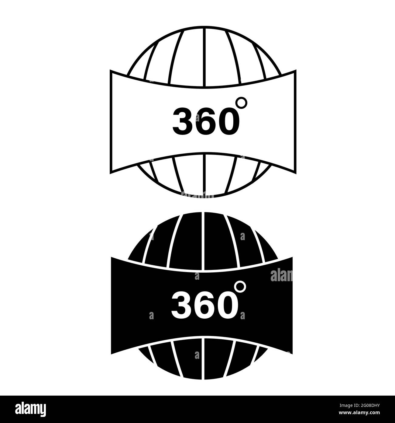 360 picture icon on white background. panorama view mode. 360 degree panorama sign. flat style. Stock Photo
