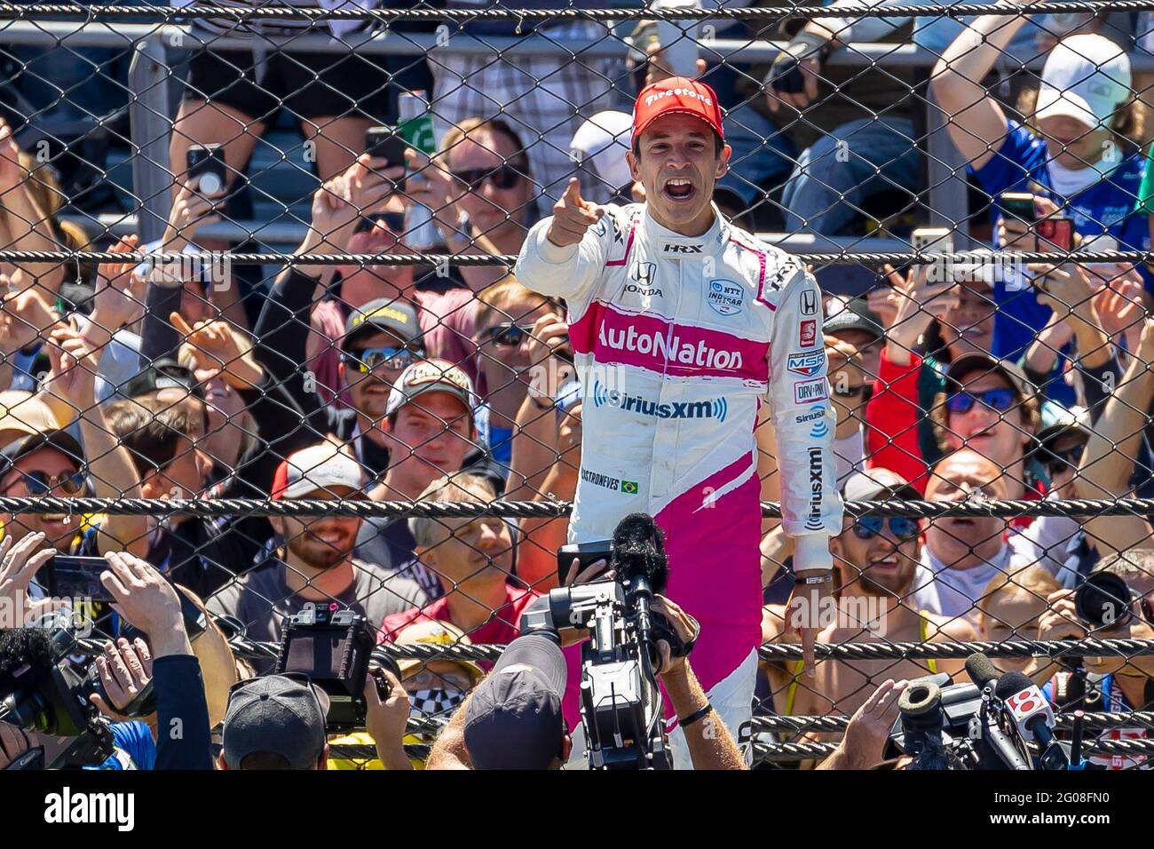 May 30, 2021, Indianapolis, Indiana, USA: HELIO CASTRONEVES (06) of Sao Paulo, Brazil wins the 105th Running of The Indianapolis 500 at the Indianapolis Motor Speedway in Indianapolis, Indiana. (Credit Image: © Brian Spurlock Grindstone Media/ASP via ZUMA Wire) Stock Photo