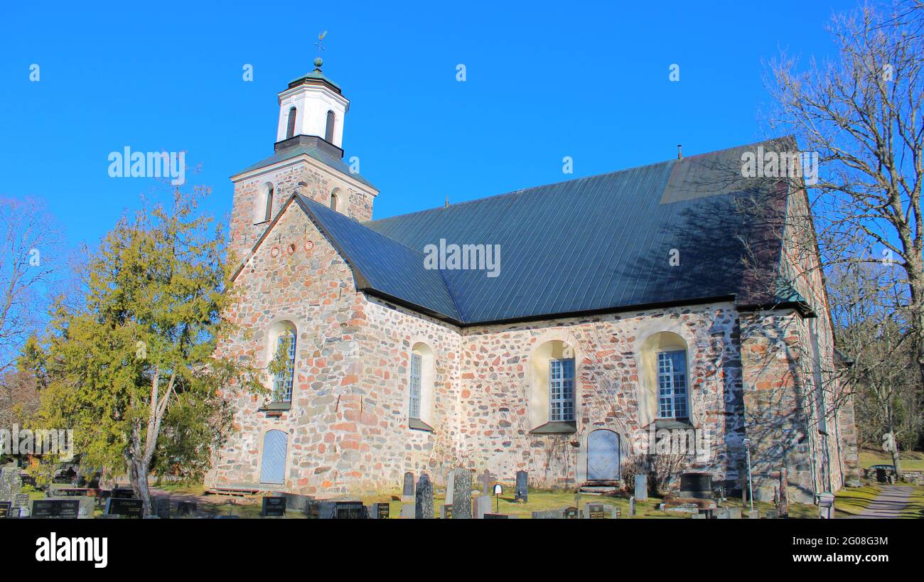 Kemiön kirkko, 1469, Kemiönsaari. Stock Photo