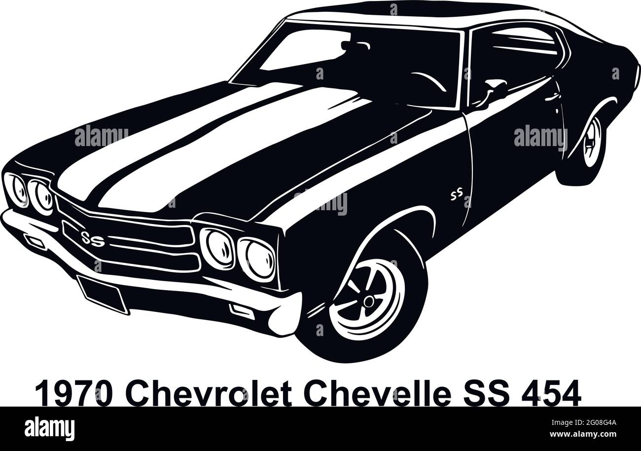 Muscle car - Old American Classic Car, 1970s, Muscle car Stencil - Vector  Clip Art for tshirt and emblem isolated on white Stock Vector Image & Art -  Alamy