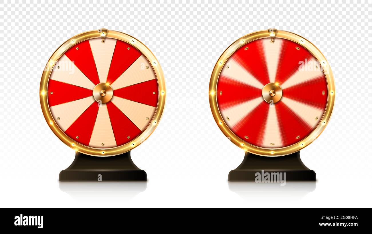 Fortune wheel spin, casino lucky roulette game of chance with money prizes, lose and jackpot win sectors. Gambling lottery or raffle online entertainment, amusement, Realistic 3d vector illustration Stock Vector