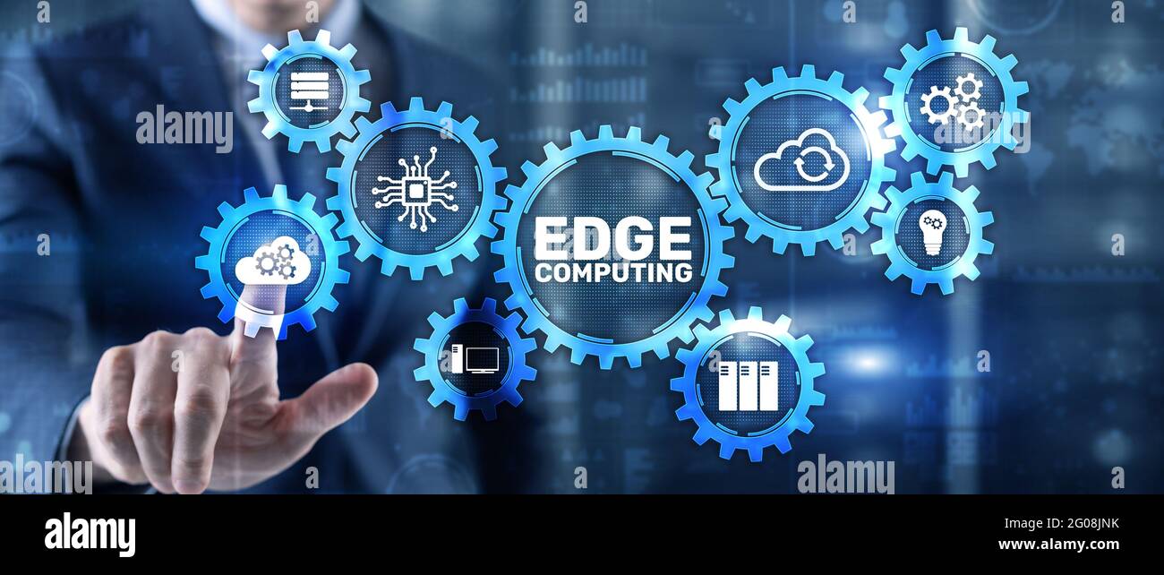 EDGE Computing technology internet concept. Mixed Media. Stock Photo