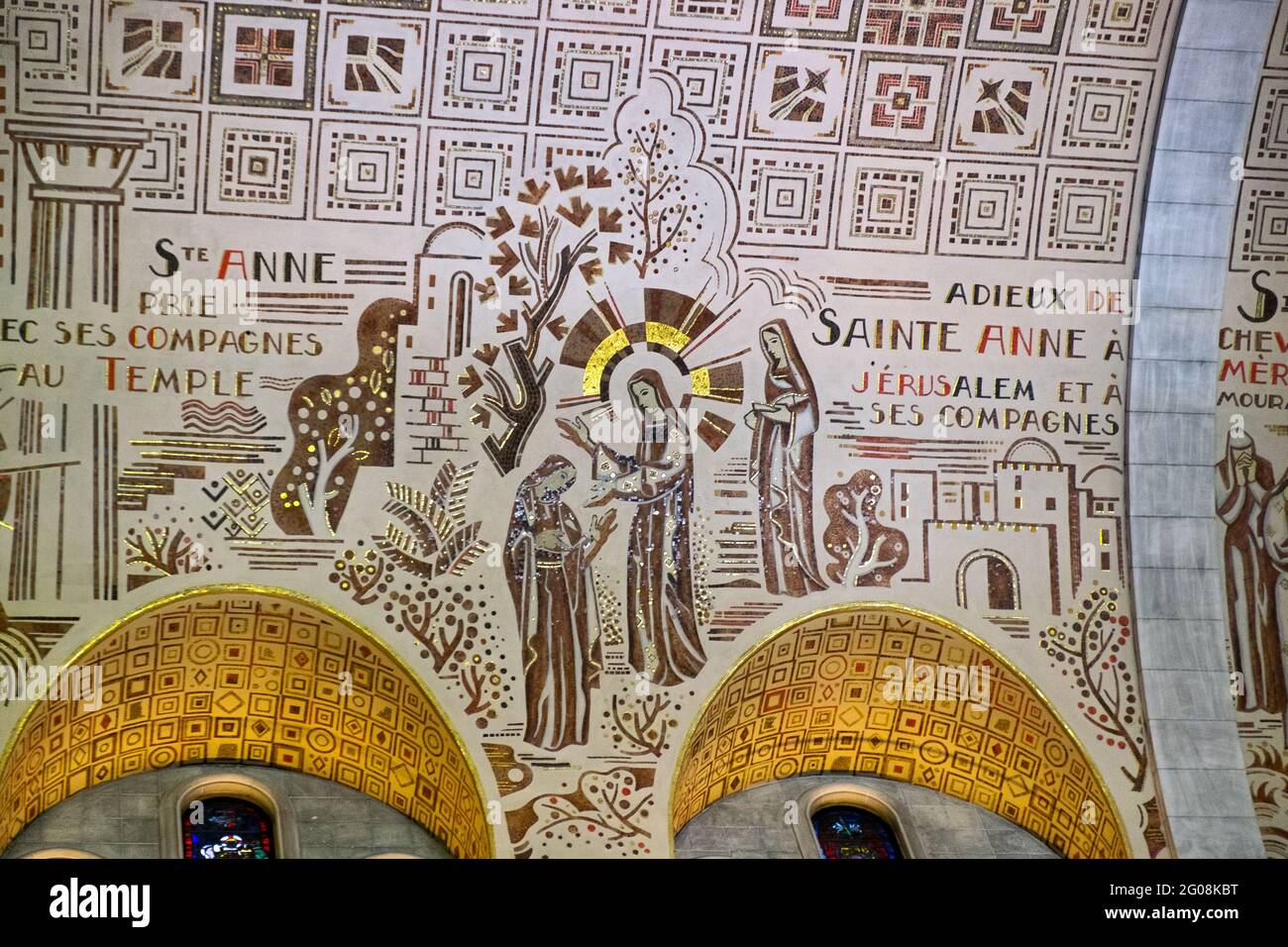Murals on the ceiling of the Basilica of SainteAnnedeBeaupré, Québec