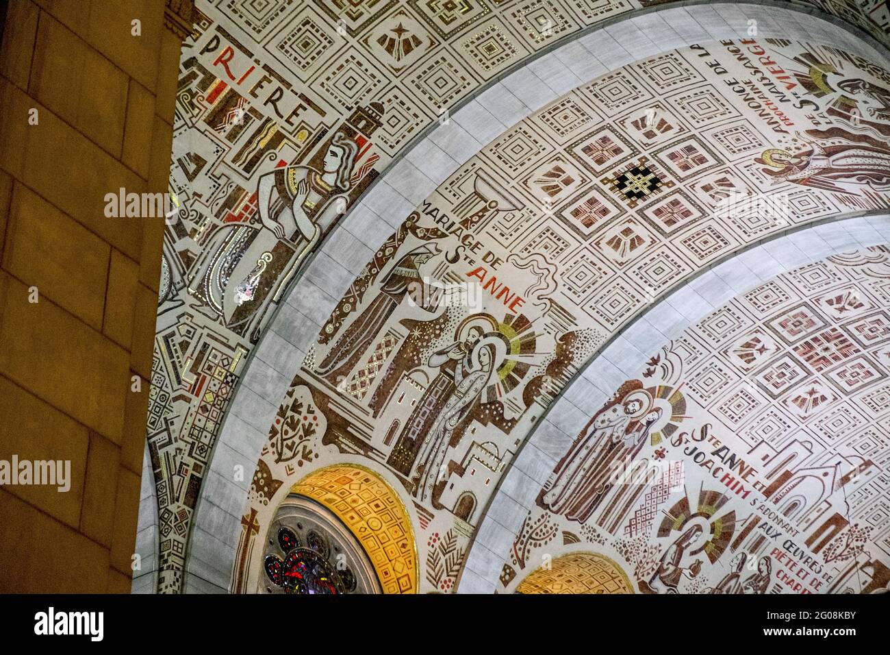 Murals on the ceiling of the Basilica of SainteAnnedeBeaupré, Québec