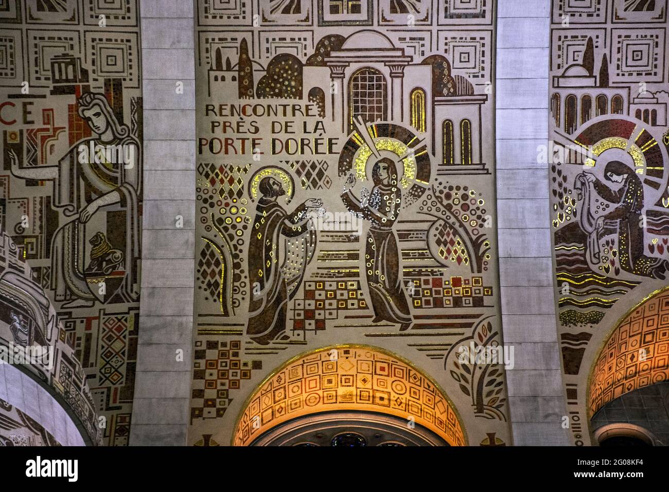 Murals on the ceiling of the Basilica of SainteAnnedeBeaupré, Québec