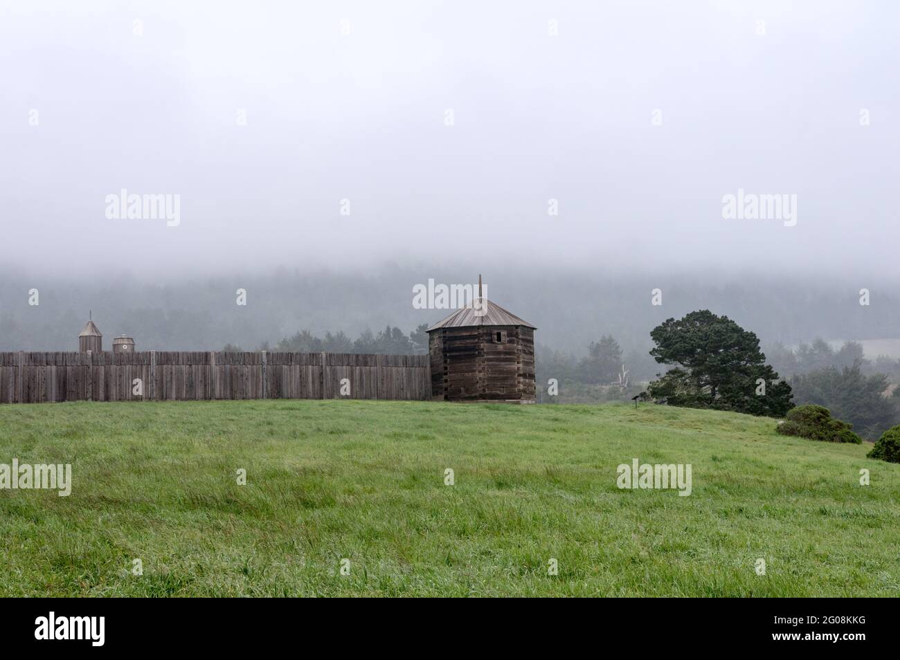 Fort Ross, a historic Russian fort on the California coast, USA Stock Photo
